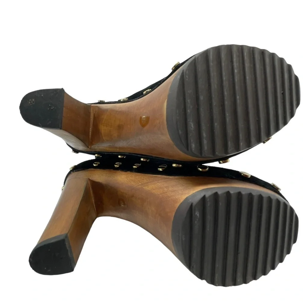 Tory Burch | Tall Black Suede Leather Booker Clog Boots, womens size 6